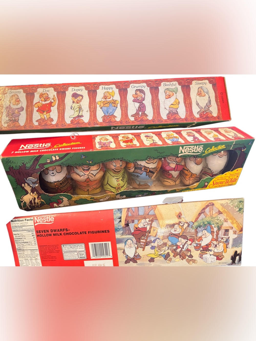 90s Nestle Seven Dwarfs Snow White Box of Hollow Milk Chocolate Figures